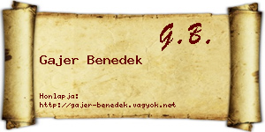 Gajer Benedek névjegykártya