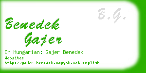 benedek gajer business card